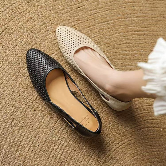 Damen elegante Ballerinas mit atmungsaktivem Lochdesign EB
