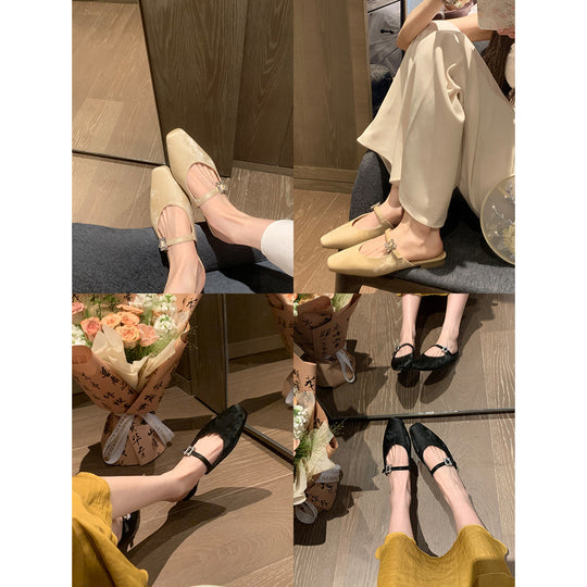 Damen Slingback-Ballerinas mit luxuriösem Schnallenakzent und weichem Obermaterial EB