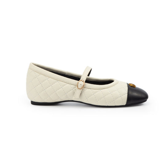 Damen Ballerinas mit glänzender Stepp-Optik und eleganter Riemchenverzierung EB
