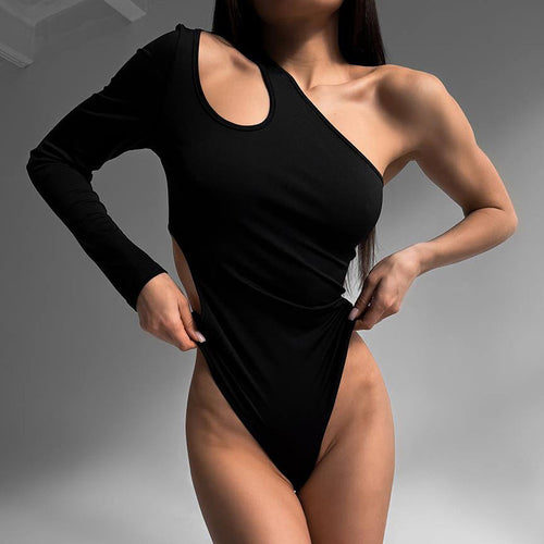 Damen Off-Shoulder Bodysuit mit asymmetrischem Schnitt EB