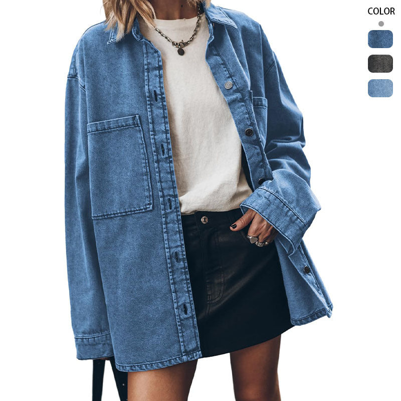 Damen Oversized Jeanshemd EB