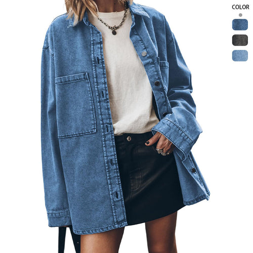 Damen Oversized Jeanshemd EB