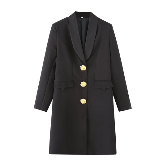 Damen elegante Blazerjacke mit dekorativen Knöpfen EB