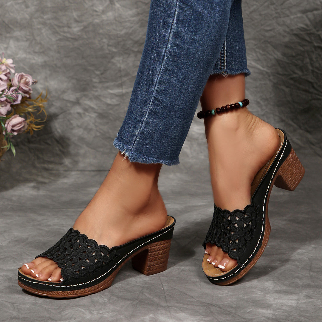 Damen elegante und komfortable Clogs mit modischem Lochdesign EB