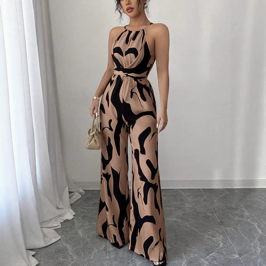 Damen Overall mit weitem Bein und modernem Muster EB