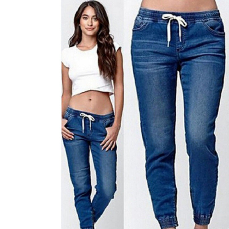 Damen Joggingjeans mit elastischem Bund und praktischen Taschen EB