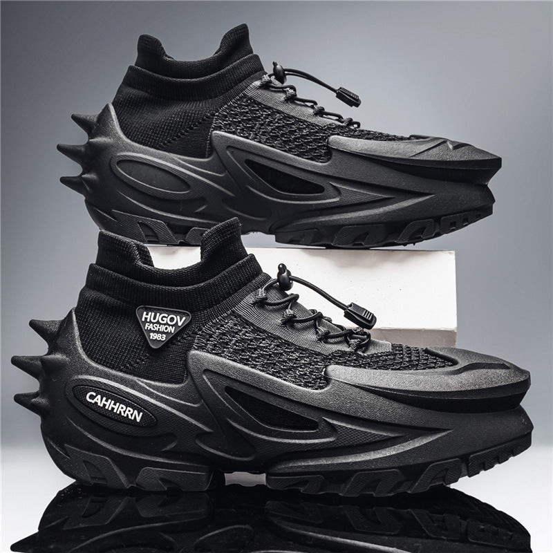 Unisex futuristische Chunky-Sneaker mit gestricktem Schaft, skulpturierter EVA-Sohle und Schnellzugverschluss EB
