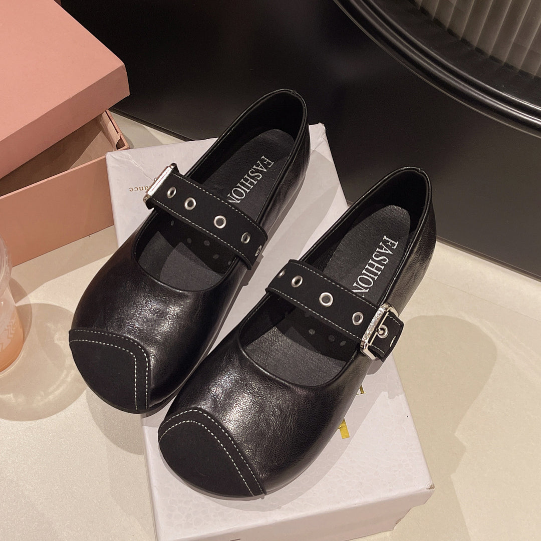 Damen Ballerinas mit verstellbarem Riemen und komfortabler Fußbettgestaltung EB