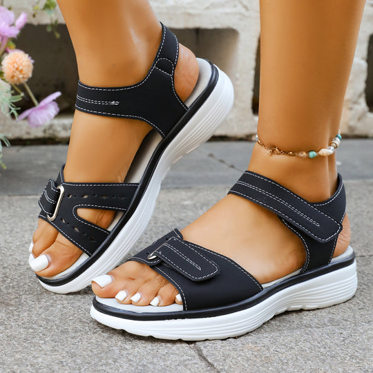 Damen Komfortable Sandalen mit verstellbaren Riemen und ergonomischer Sohle EB