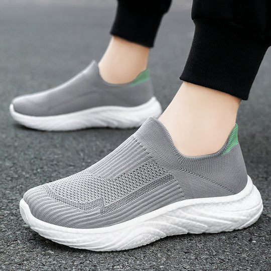 Damen nan nahtloser Strick-Slip-On Komfort-Laufschuh mit sockenähnlichem Schaft und gedämpfter Wellen-EVA-Sohle EB