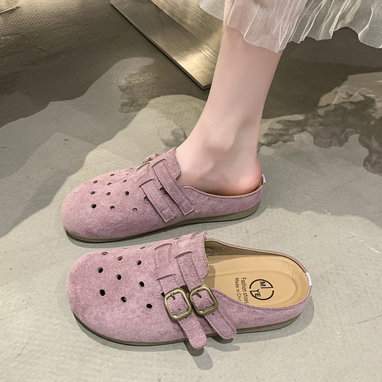 Damen bequeme Clogs mit doppeltem Schnallenverschluss EB