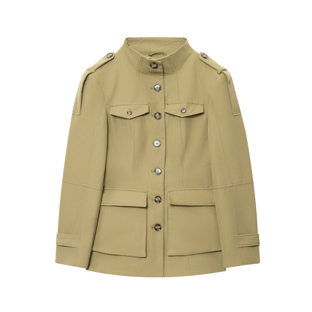 Damen Utility-Jacke mit hohen Kragen und praktischen Taschen EB