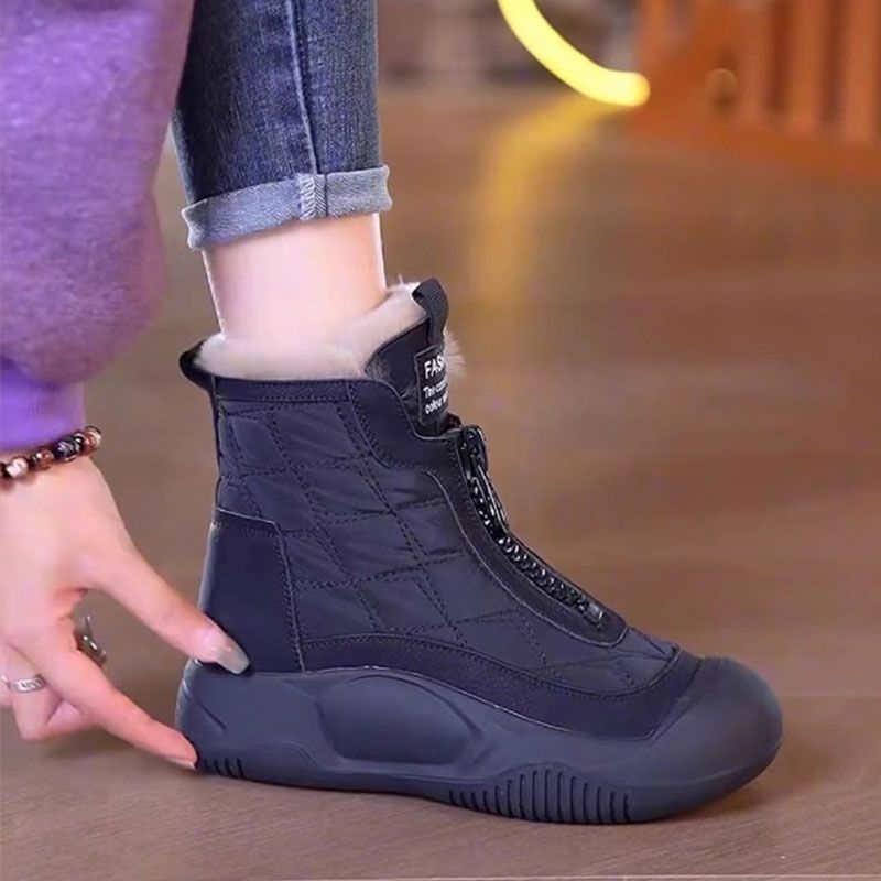 Damen gefütterte Winterstiefel mit seitlichem Reißverschluss und rutschfester Sohle EB