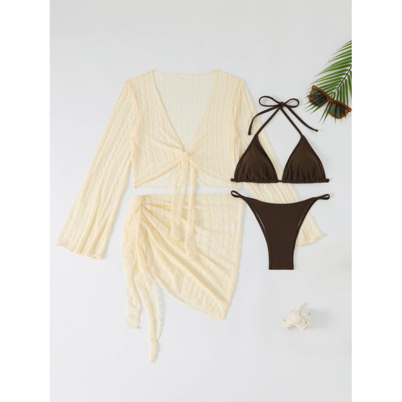 Damen Bikiniset mit luftiger Wickeljacke EB