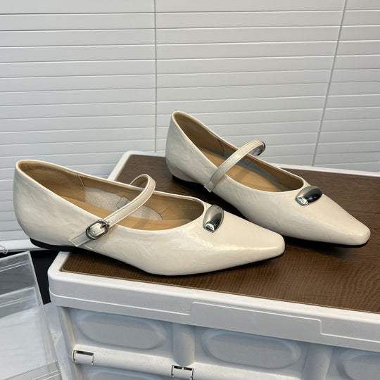 Damen Elegante Ballerinas mit modischem Riemen und komfortablem Fußbett EB