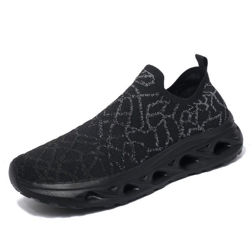 Damen Sportliche Slip-On Sneakers mit atmungsaktiver Oberflächenstruktur und dämpfender Sohle EB