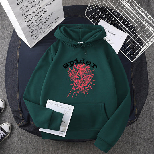 Damen Kapuzensweater mit kreativem Spinnenmotiv EB