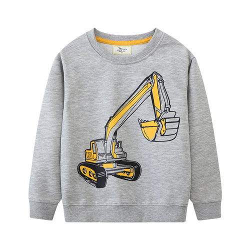 Jungen Sweatshirt mit kreativem Baukran-Design EB