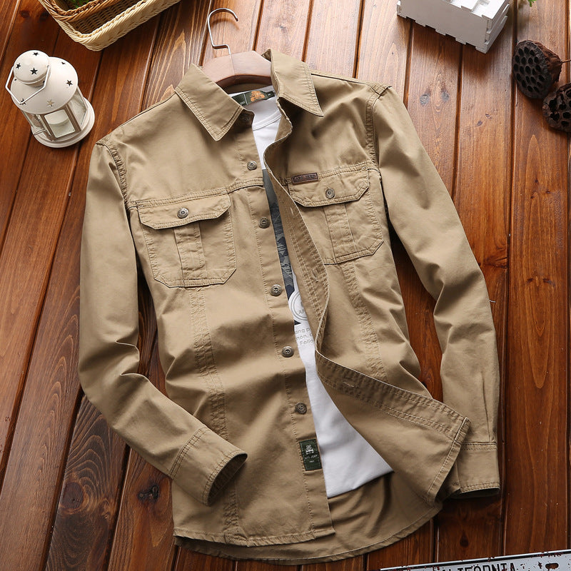 Herren nan vielseitiges Canvas-Overshirt mit Klappbrusttaschen, verstärkten Nähten und regular fit EB