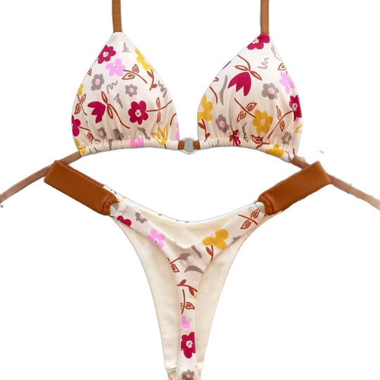 Damen Triangel-Bikini mit frischem Melonenmuster EB
