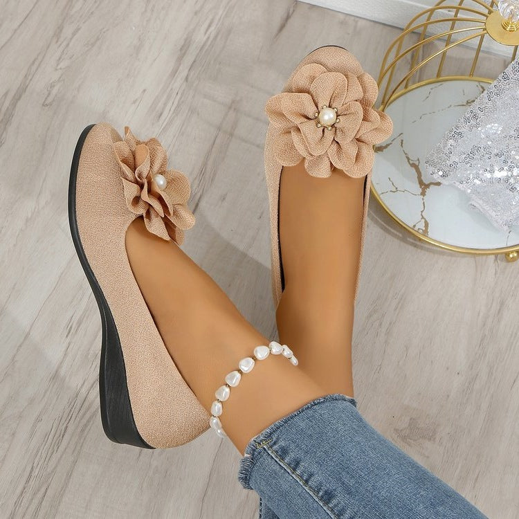 Damen elegante Ballerinas mit modischer Schleifen-Applikation EB