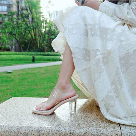 Damen transparente Plateau-Sandalen EB