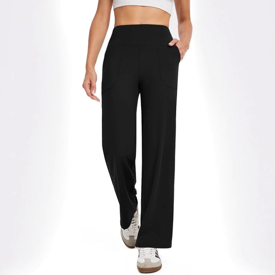 Damen bequeme Freizeithose mit seitlichen Taschen und elastischem Bund EB