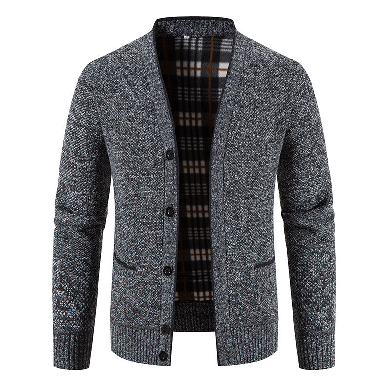 Herren feine Strickjacke mit einzigartigem Rautenmuster EB