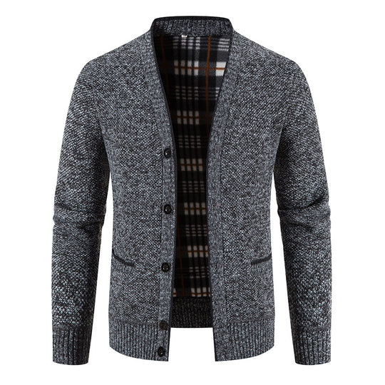 Herren feine Strickjacke mit einzigartigem Rautenmuster EB