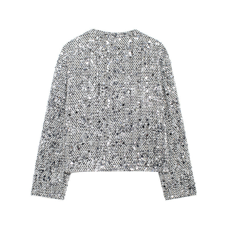 Damen schimmernde Paillettenjacke EB