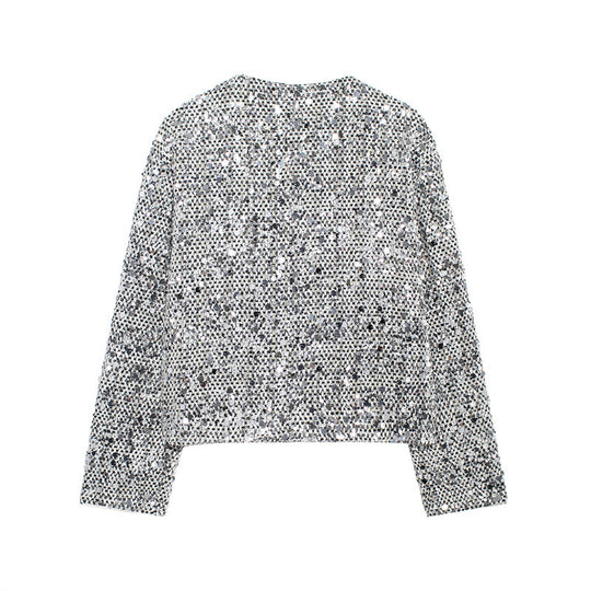 Damen schimmernde Paillettenjacke EB