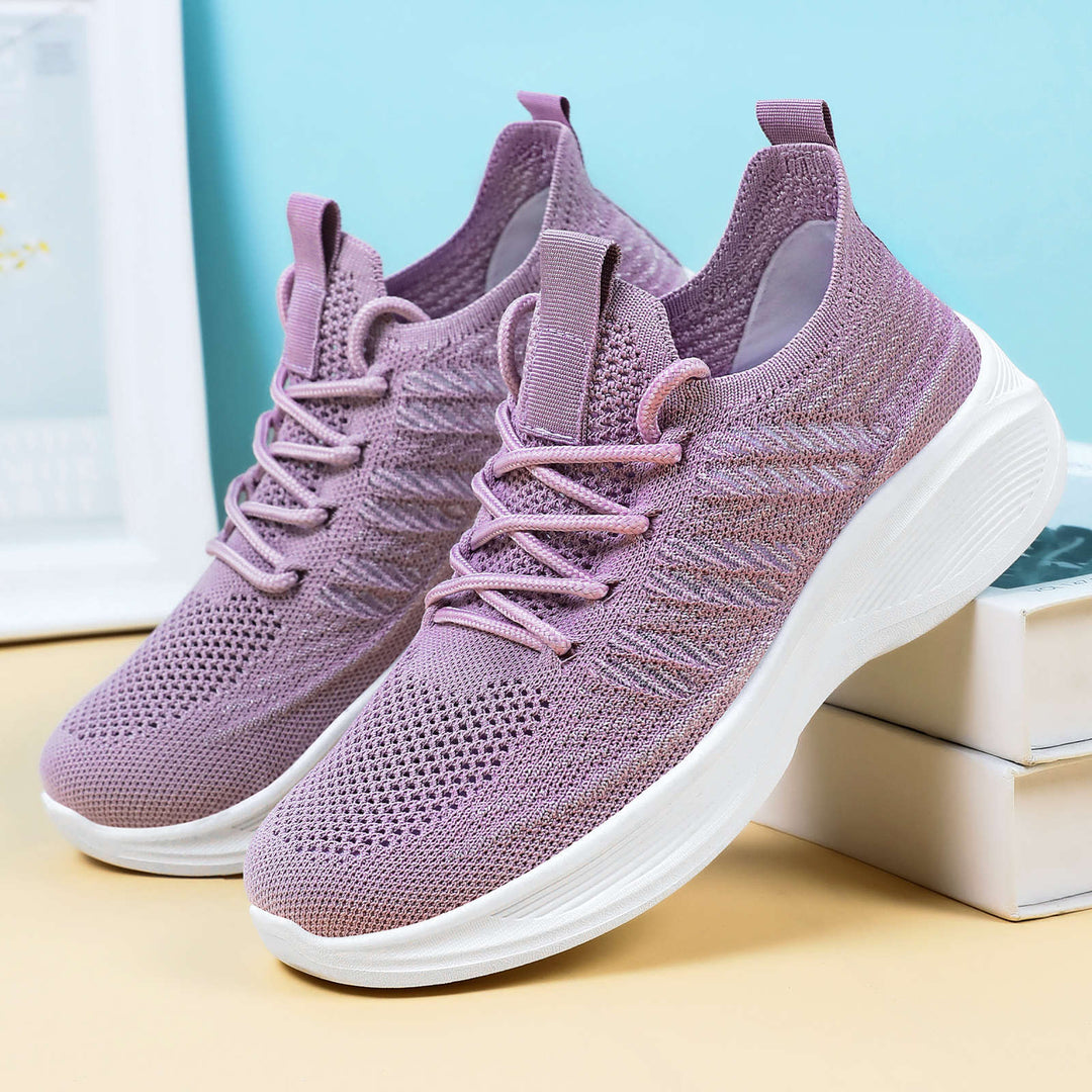 Damen nan ergonomischer Strick-Comfort-Sneaker mit gezielter Belüftung, elastischem Schlupfschaft und stoßabsorbierender Keilsohle EB