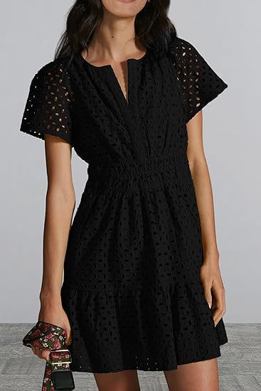 Damen Sommerkleid im romantischen Broderie Anglaise Stil EB