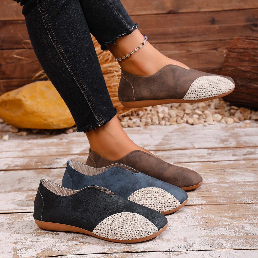 Damen Mokassins mit geflochtenem Design und rutschfester Sohle EB