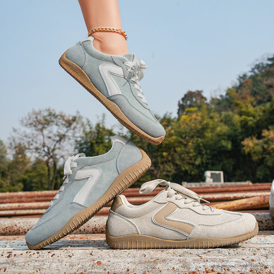 Damen Veloursleder-Optik Casual-Sneaker mit ergonomischer Komfortsohle EB