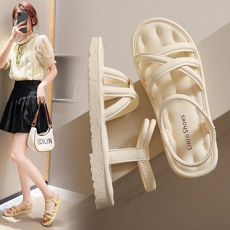 Damen bequeme Sandalen mit elastischem Riemensystem EB