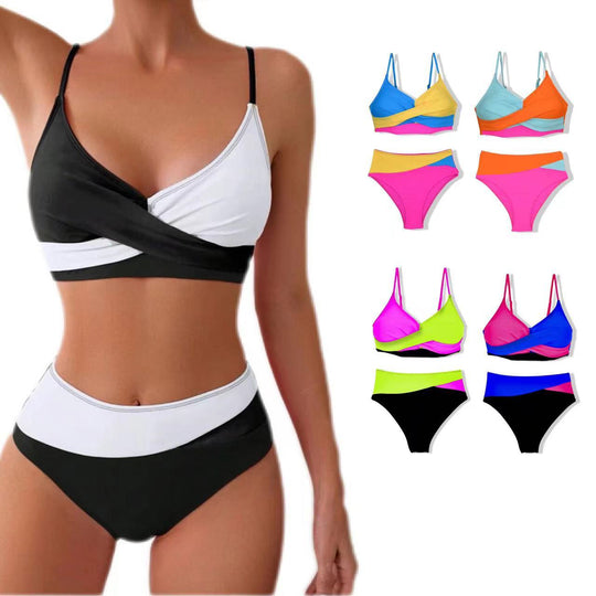 Damen Bunt gemusterter Sport-Bikini EB