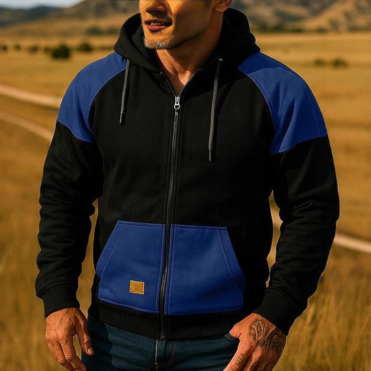 Herren Sportliche Kapuzenjacke mit Farbblockdesign EB