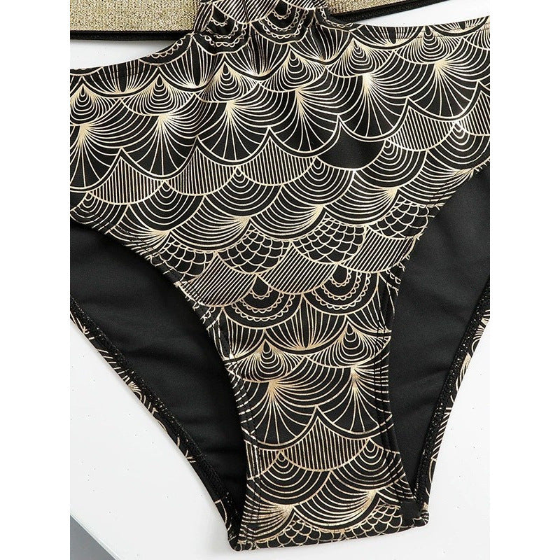 Damen Triangel-Bikini mit glamourösem Wickel-Design und eleganten Akzenten EB