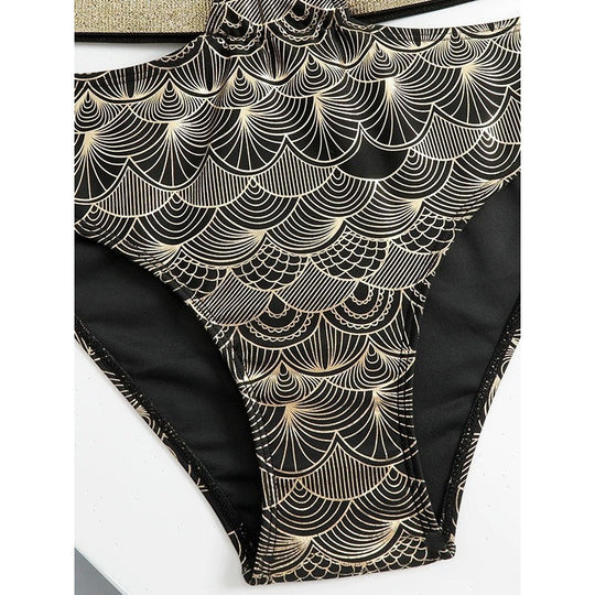 Damen Triangel-Bikini mit glamourösem Wickel-Design und eleganten Akzenten EB