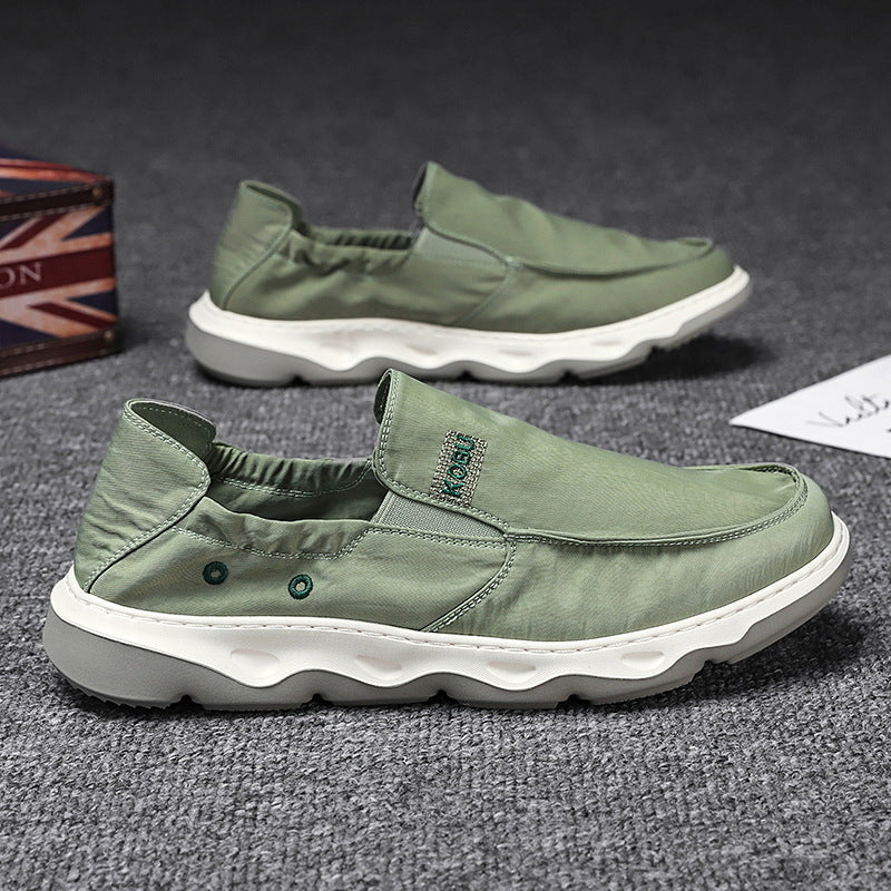 Herren elastischer Nubukoptik-Slipper mit gepolstertem Fersenrand und stoßdämpfender Wellenlaufsohle EB