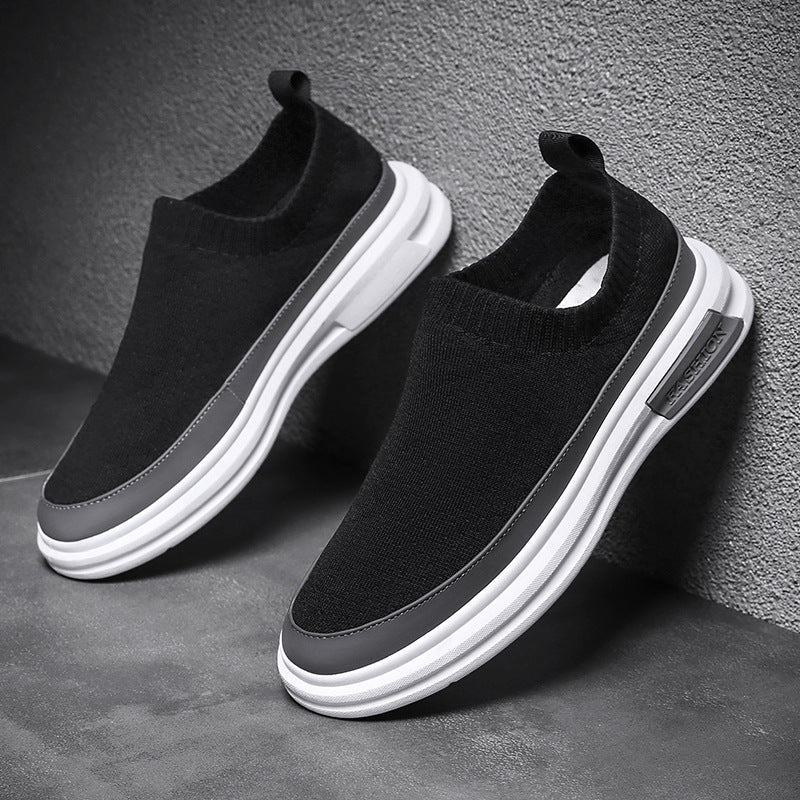 Damen Modische Slip-On Sneakers mit elastischem Strickobermaterial EB