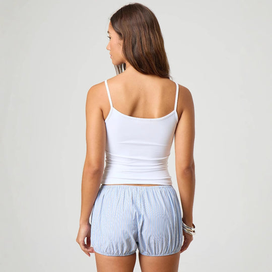 Damen entspannte Shorty-Pyjama-Set mit zartem Streifenmuster EB