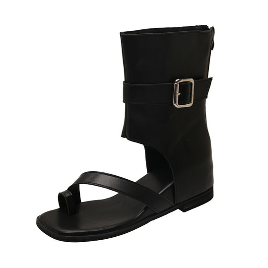 Damen Moderne Sandalenstiefel mit verstellbarem Riemen und elegantem Design EB