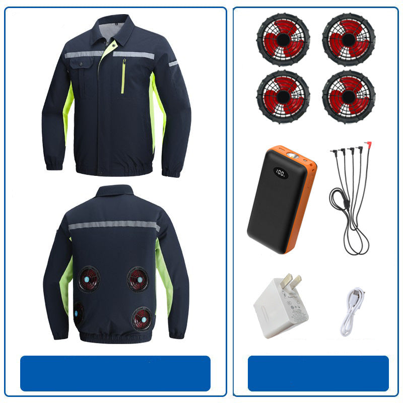 Herren nan atmungsaktive Arbeitsjacke mit integrierten Rückenlüftern und reflektierenden Streifen EB