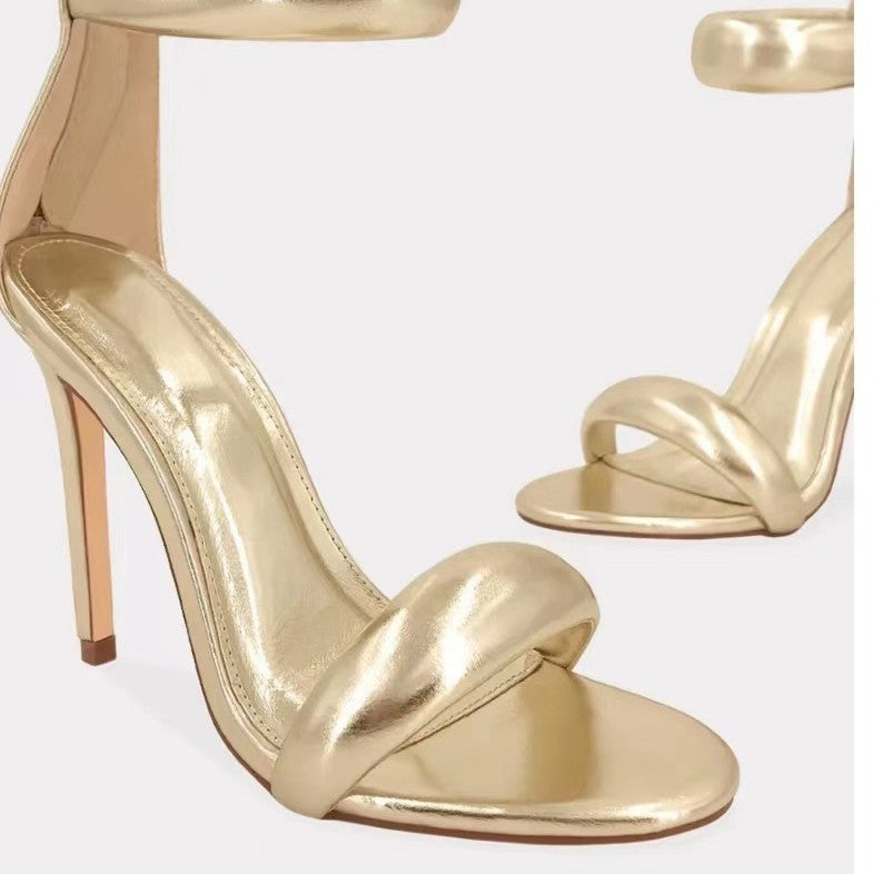 Damen High-Heels mit elegantem Riemendesign und geschwungenem Absatz EB