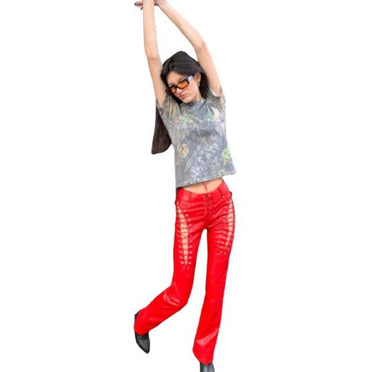 Damen Crop-Top mit innovativem Cut-Out-Design und langen Ärmeln EB