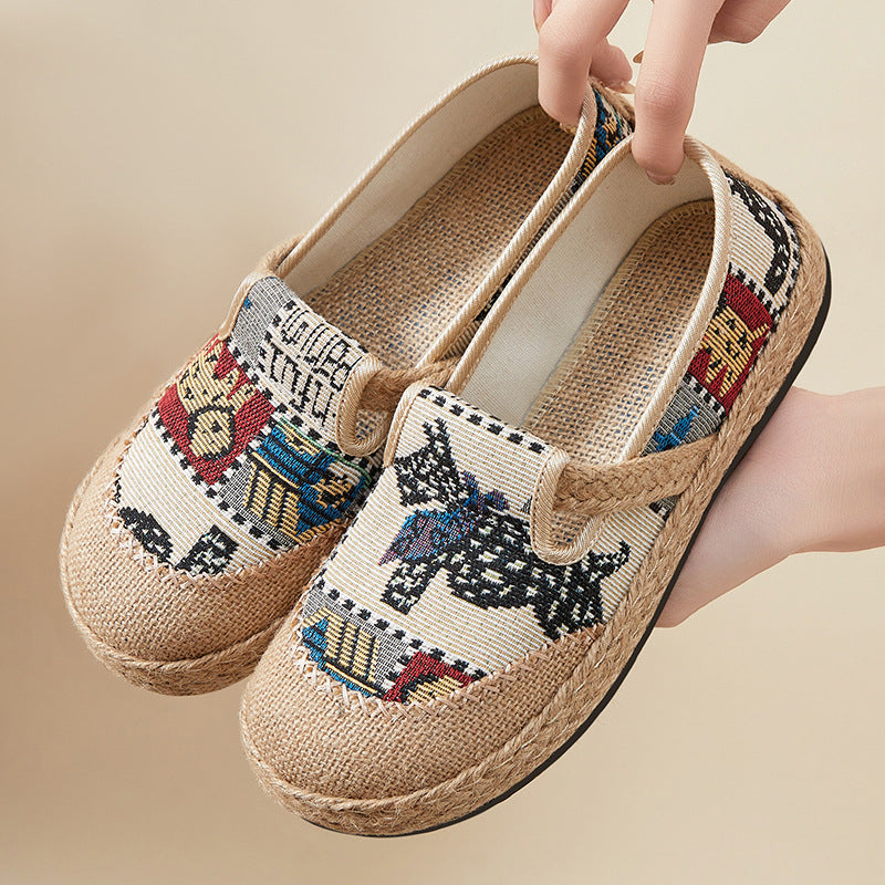 Damen bequeme und stilvolle Slipper mit buntem Mustermix EB