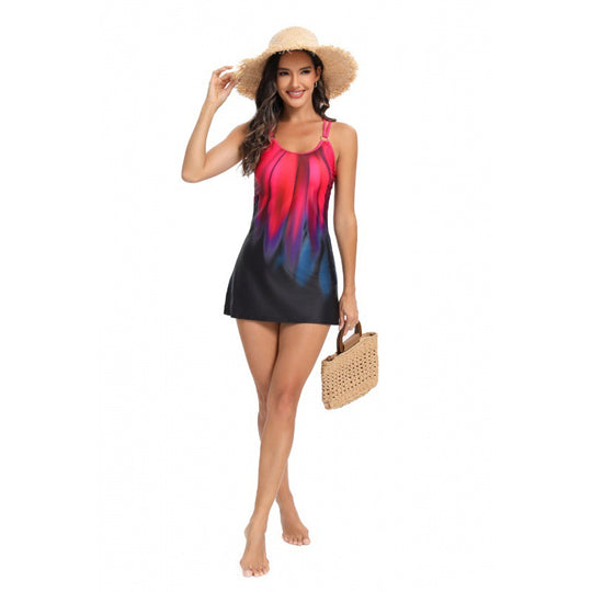 Damen Tankini-Set mit modischen Ripp- und Flammenelementen EB
