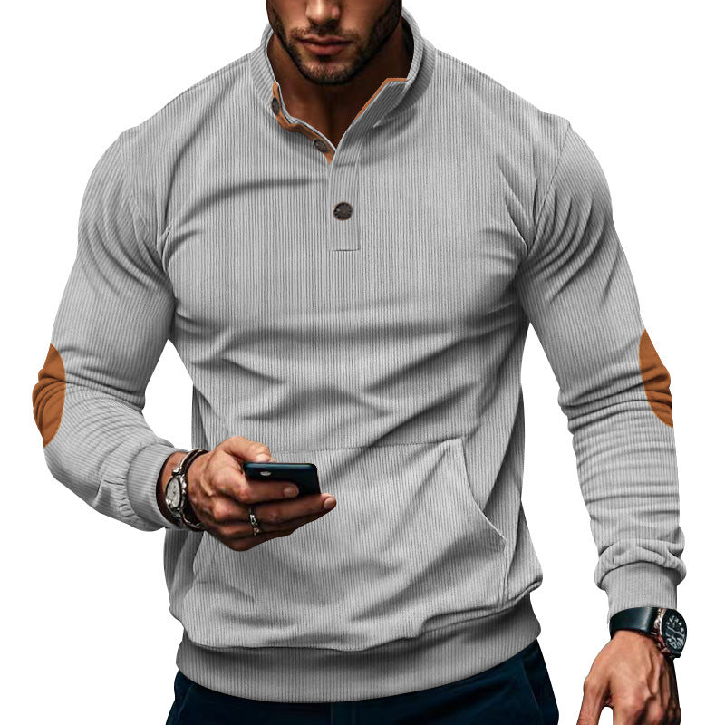Herren Sportlicher Pullover mit praktischem Knopfverschluss und komfortablem Schnitt EB